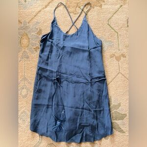 Tuckernuck Peacock Blue Criss Cross Back Strappy Shift Dress